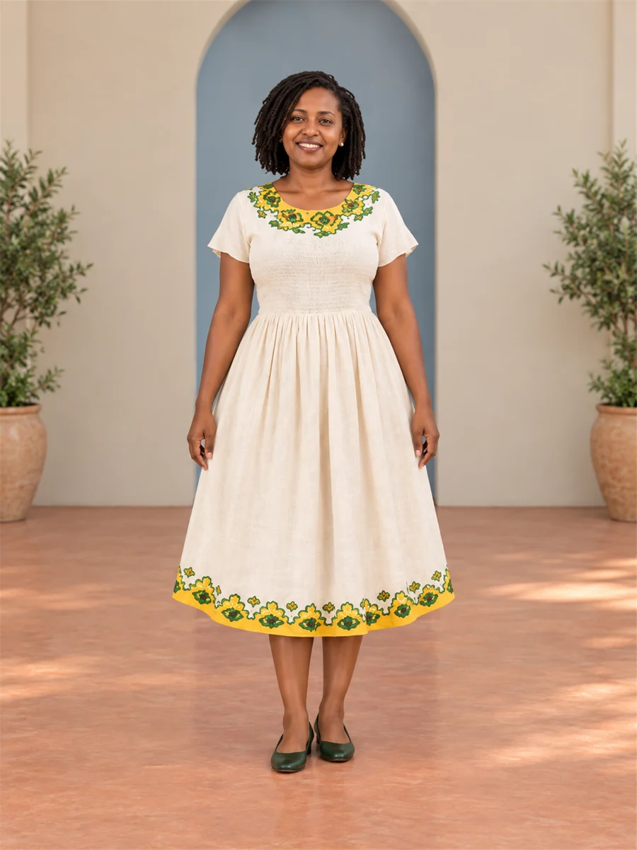 Citrus Edge Midi women’s Ethiopian traditional dress