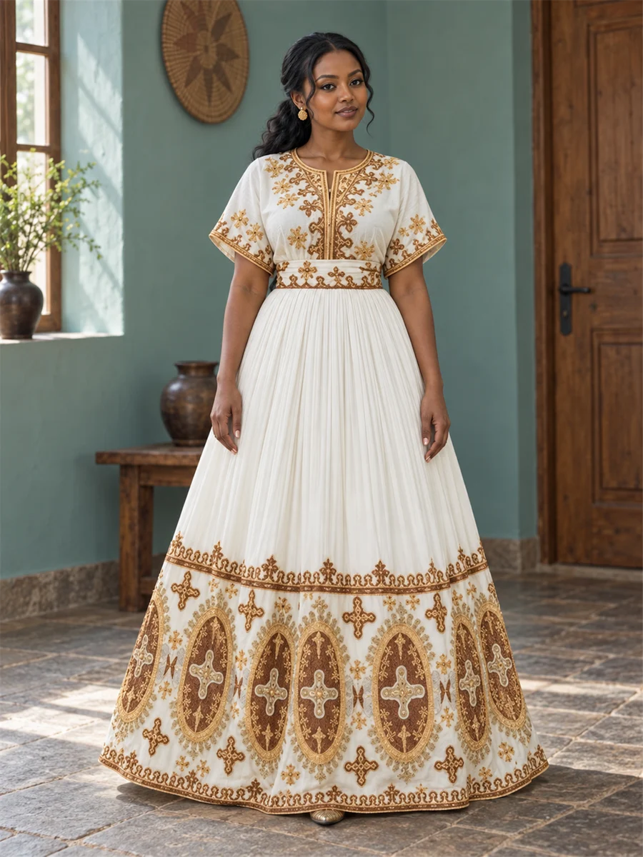 Golden Medallion Gown የሀበሻ ልብስ