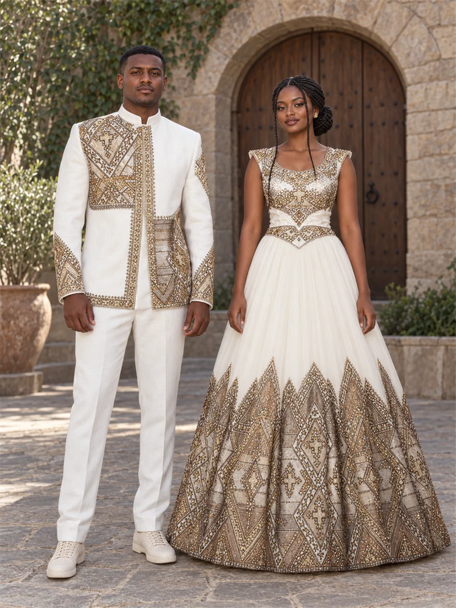 Olive Majesty Pair የሀበሻ ልብስ