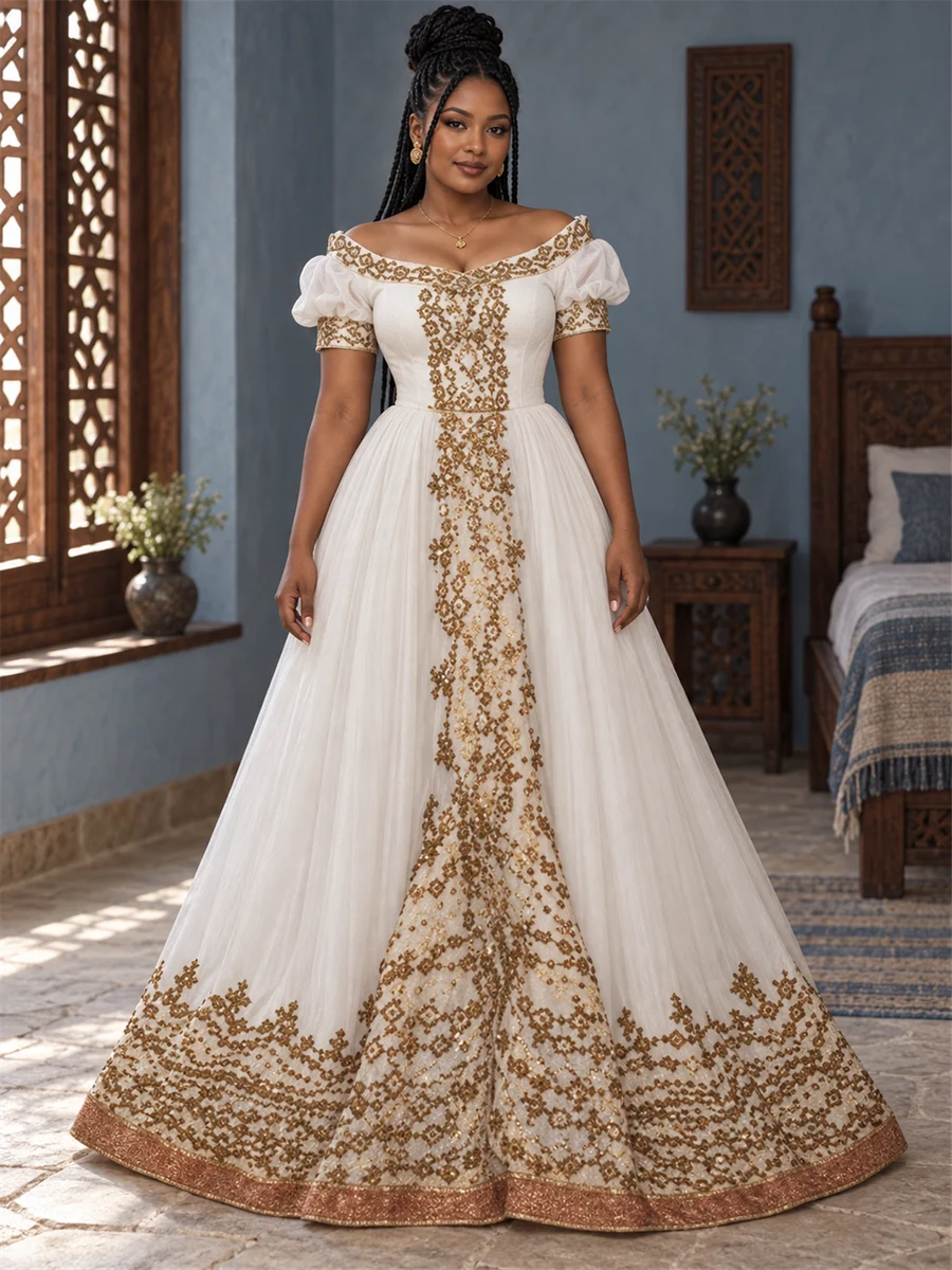 Golden Vine Gown women’s Ethiopian traditional dress