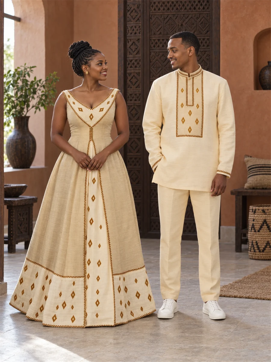 Champagne Heritage Pair women’s Ethiopian traditional dress