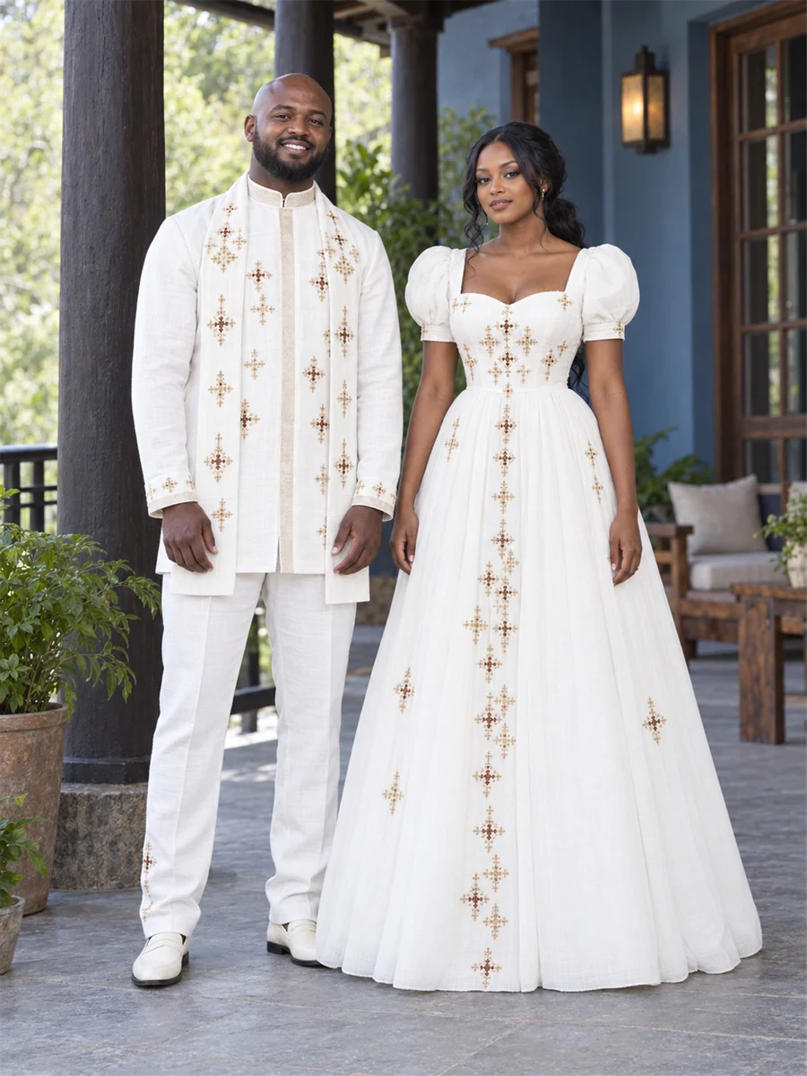 Ivory Celebration Pair women’s Ethiopian traditional dress