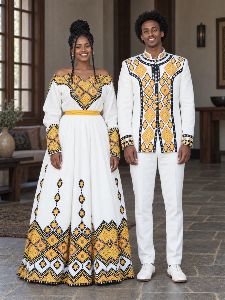 Golden Diamond Pair women’s Ethiopian traditional dress