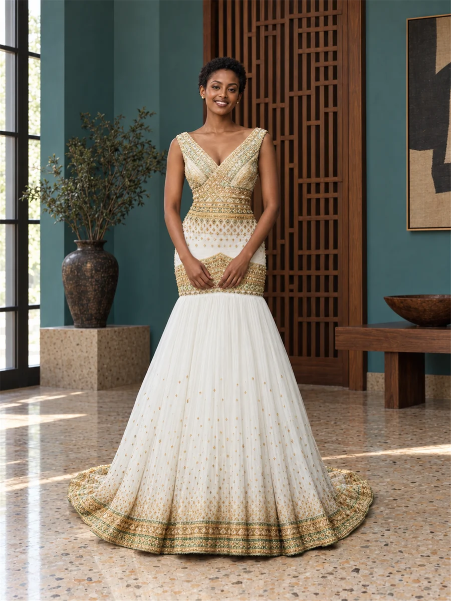 Golden Embrace Gown women’s Ethiopian traditional dress