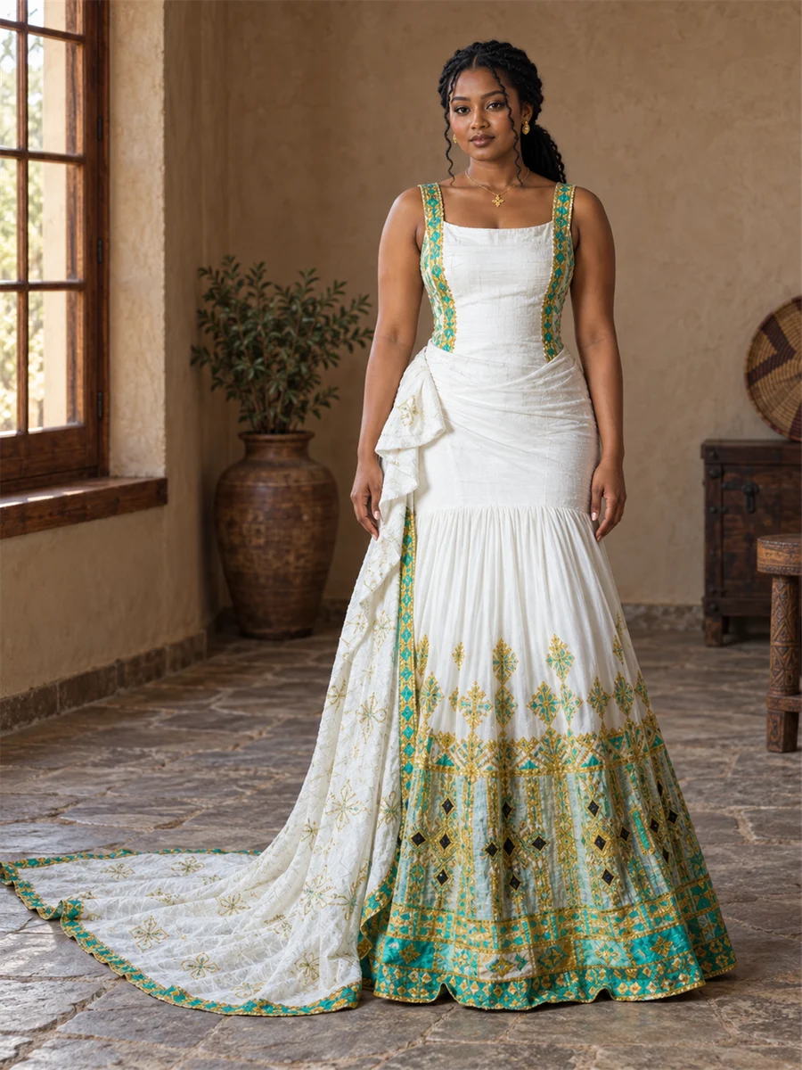Jade Fishtail Gown የሀበሻ ልብስ