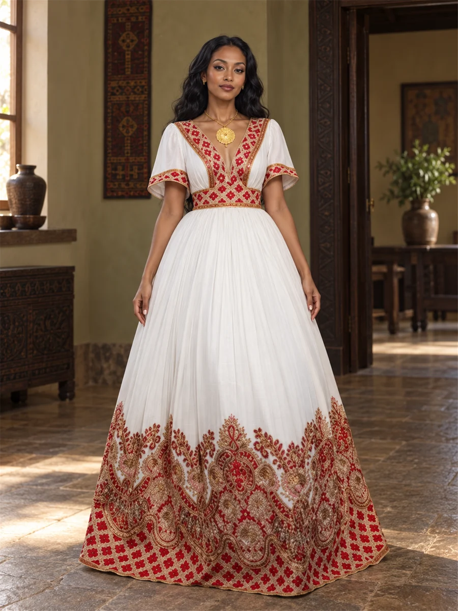 Ruby Blossom Gown የሀበሻ ልብስ