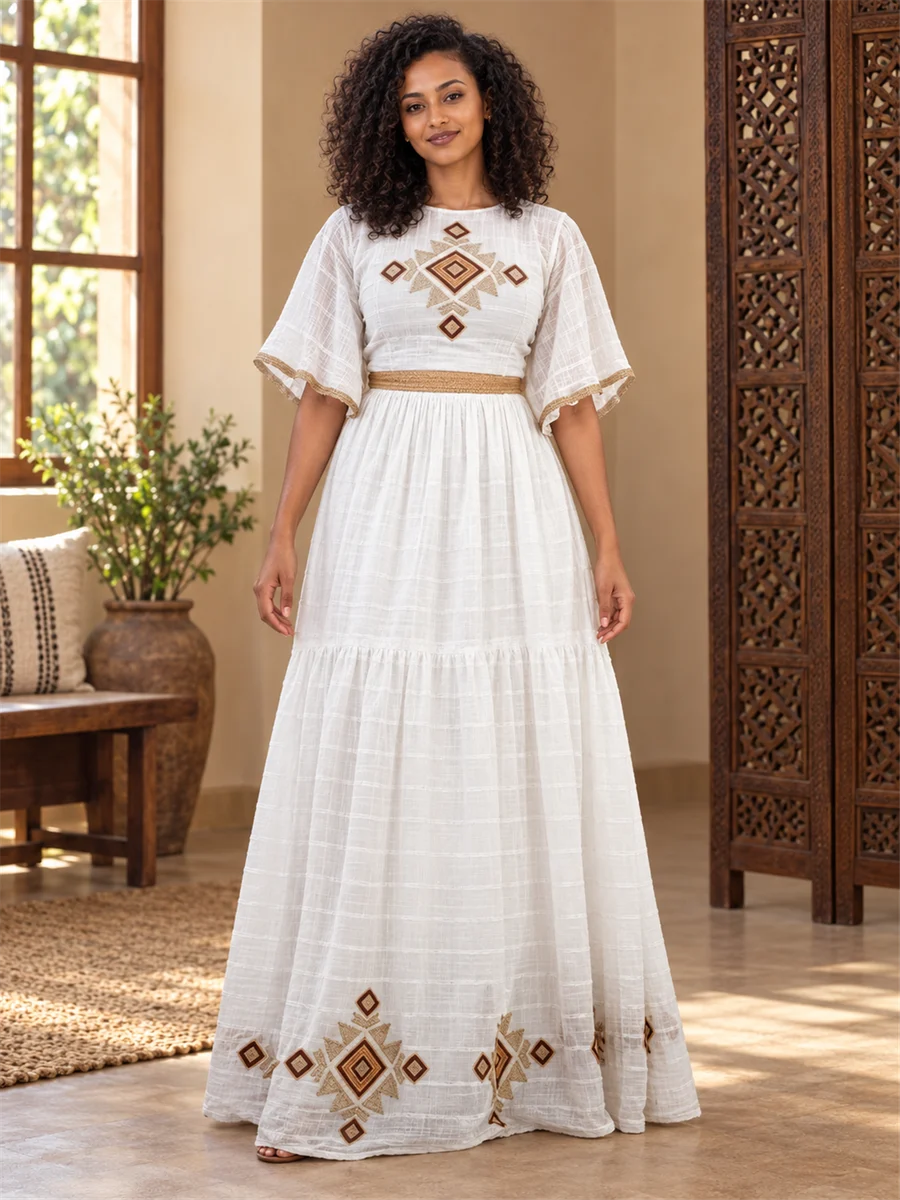 Rose Motif Kemis የሀበሻ ልብስ