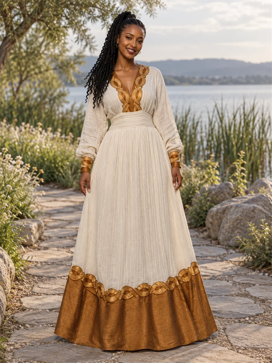 Amber Hem Maxi women’s Ethiopian traditional dress
