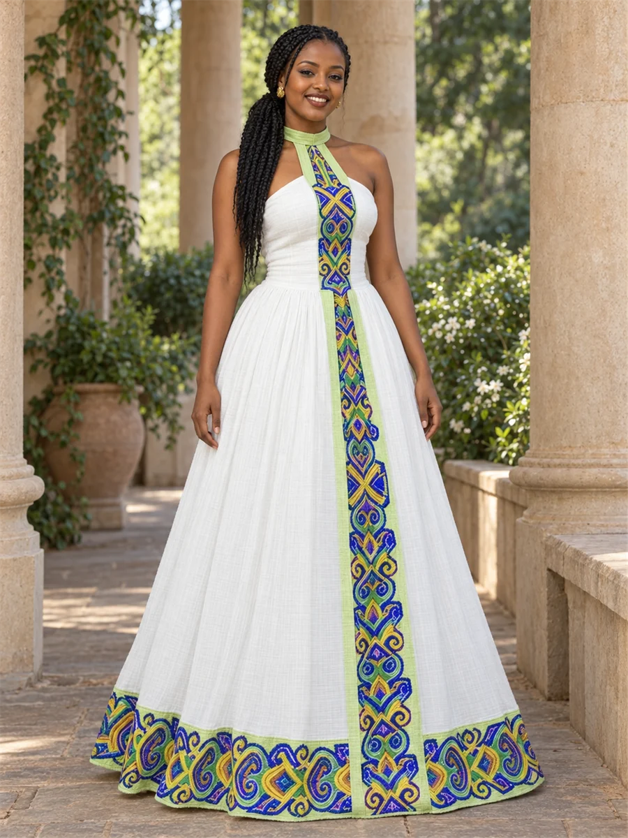 Blue Garden Kemis women’s Ethiopian traditional dress