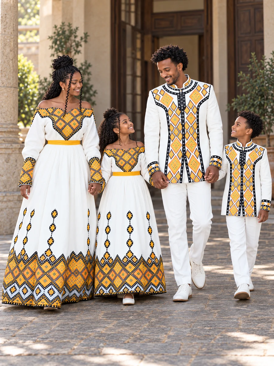 Family Formal Look 05 couples and family Ethiopian traditional dress