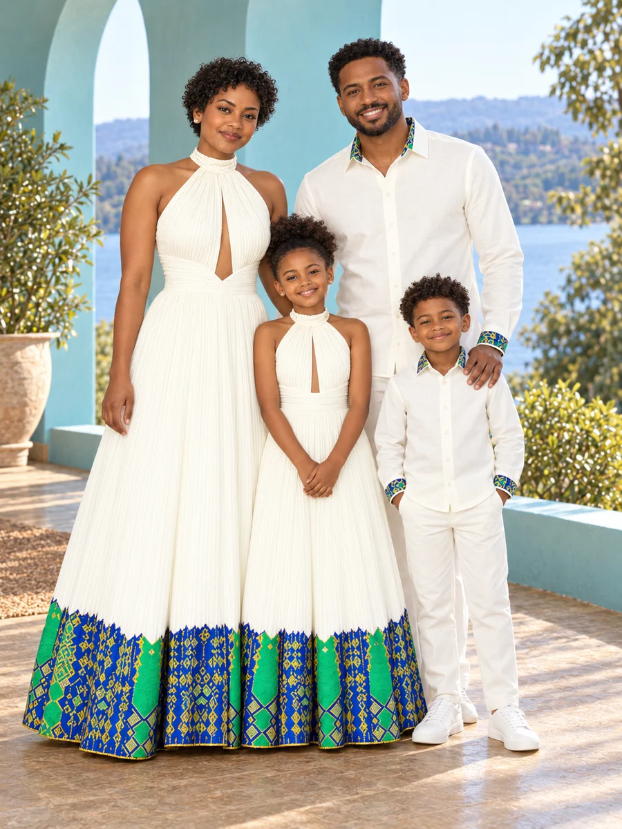 Family Formal Look 11 couples and family Ethiopian traditional dress