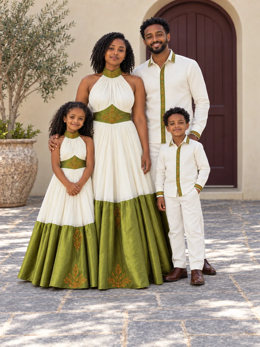 Family Formal Look 12 couples and family Ethiopian traditional dress