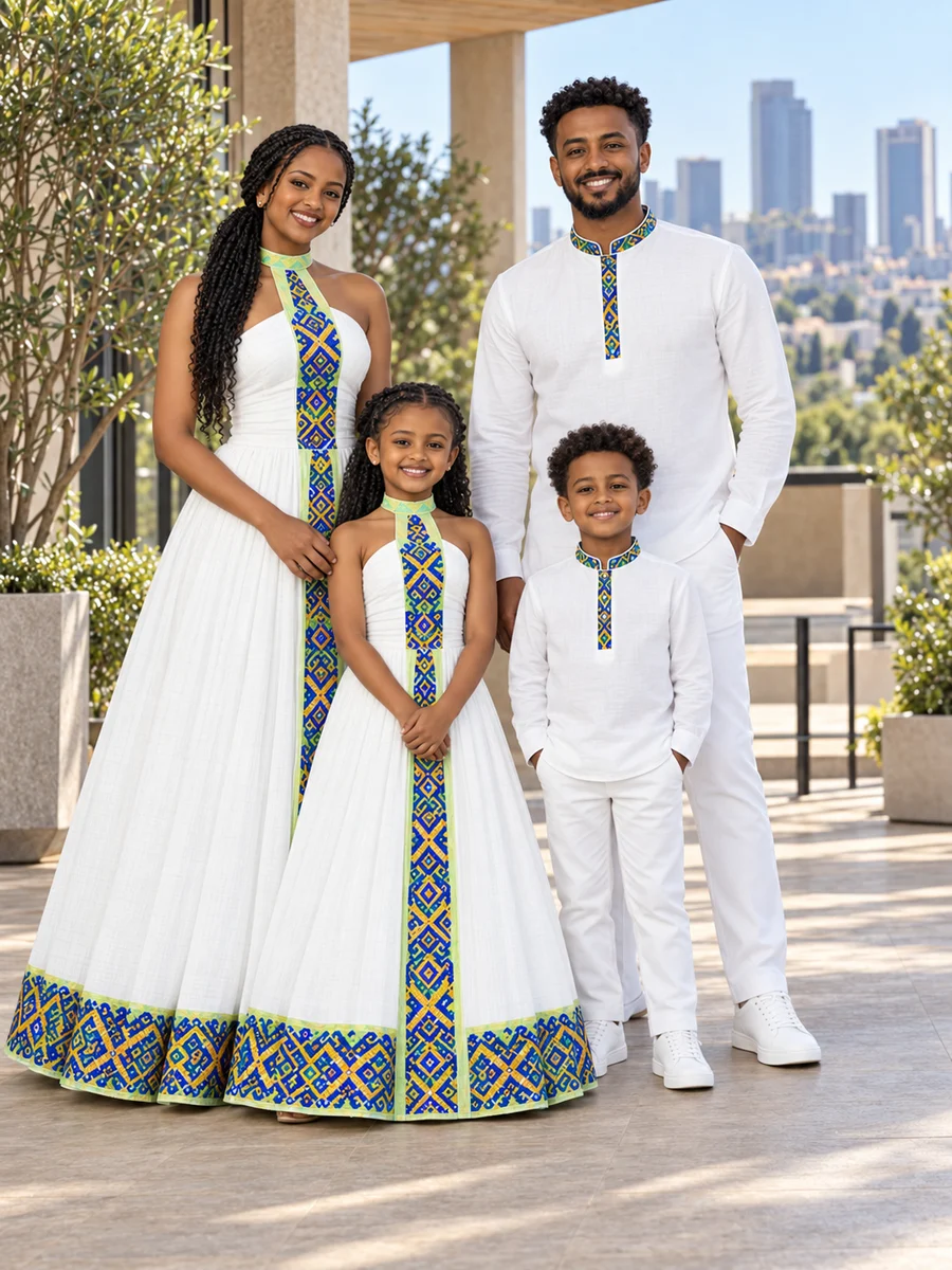 Family Modern Look 01 የሀበሻ ልብስ