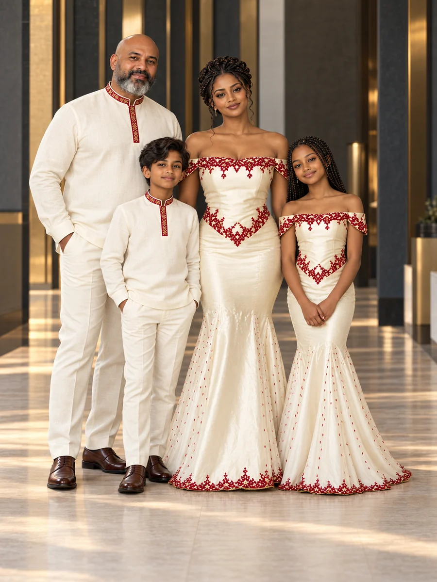 Family Modern Look 05 couples and family Ethiopian traditional dress