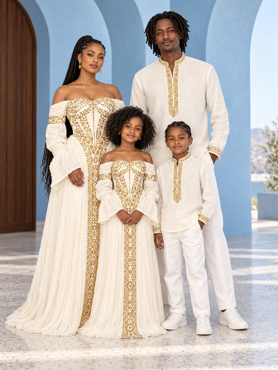 Family Modern Look 06 couples and family Ethiopian traditional dress