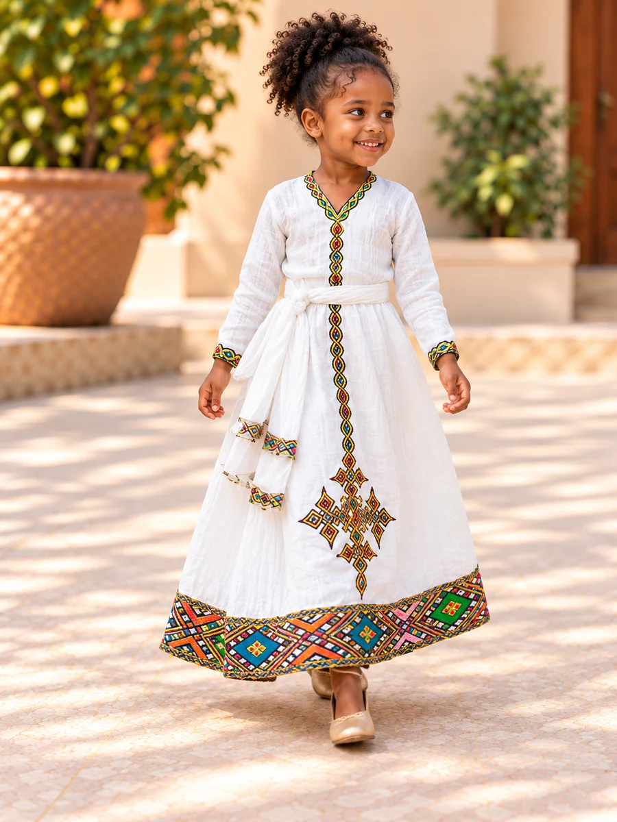 Girls Dress 09 የሀበሻ ልብስ