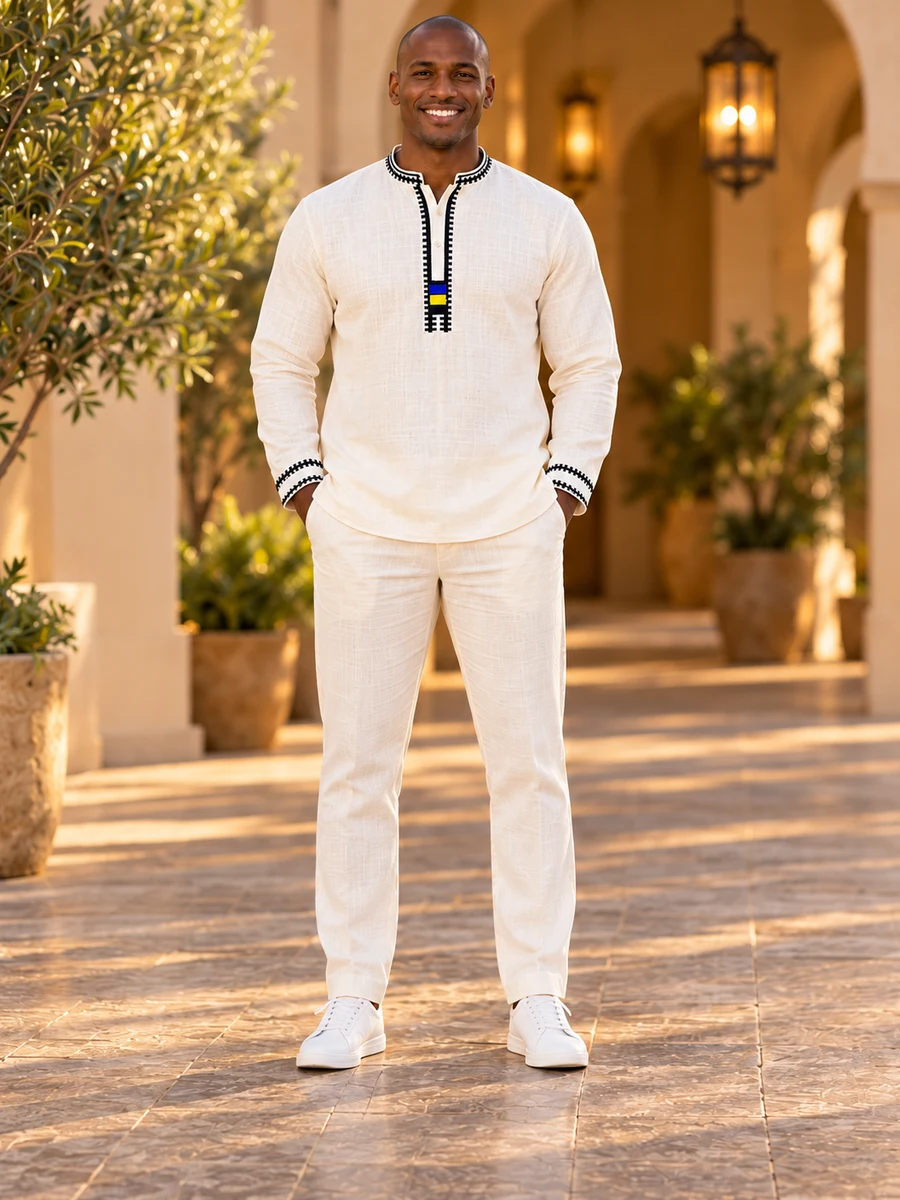 Black Ladder Accent Tunic የሀበሻ ልብስ