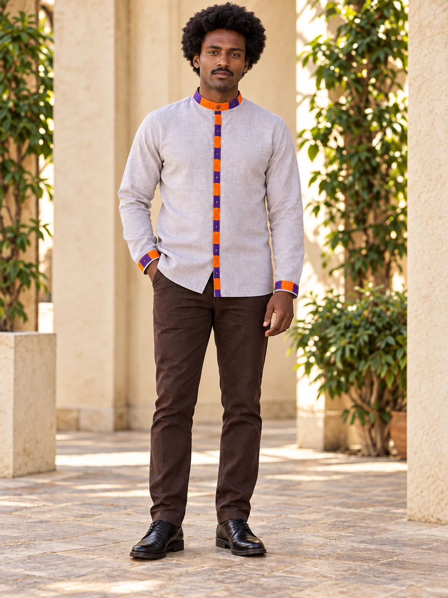 Sunset Placket Shirt የሀበሻ ልብስ