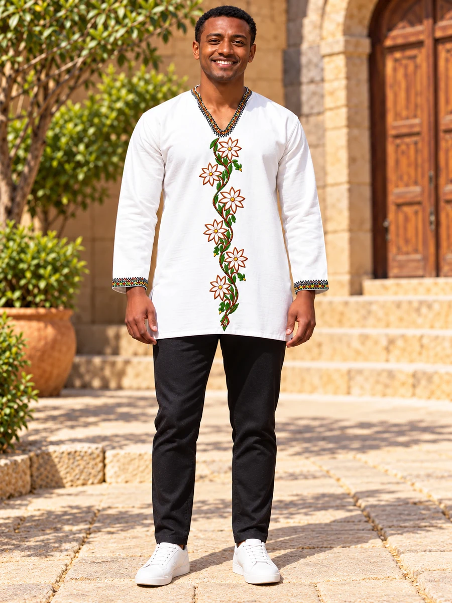 Floral Vine Tunic የሀበሻ ልብስ
