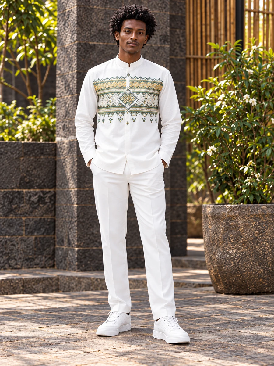 Emerald Diamond Shirt Ethiopian traditional clothing