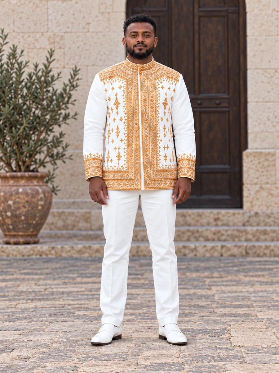 Golden Star Panel Jacket men’s Ethiopian traditional dress