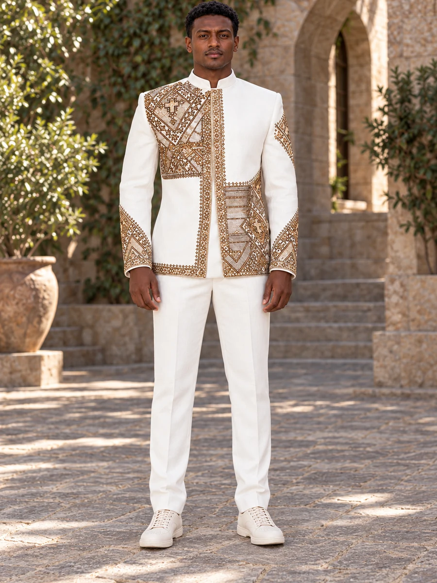 Bronze Mosaic Jacket የሀበሻ ልብስ