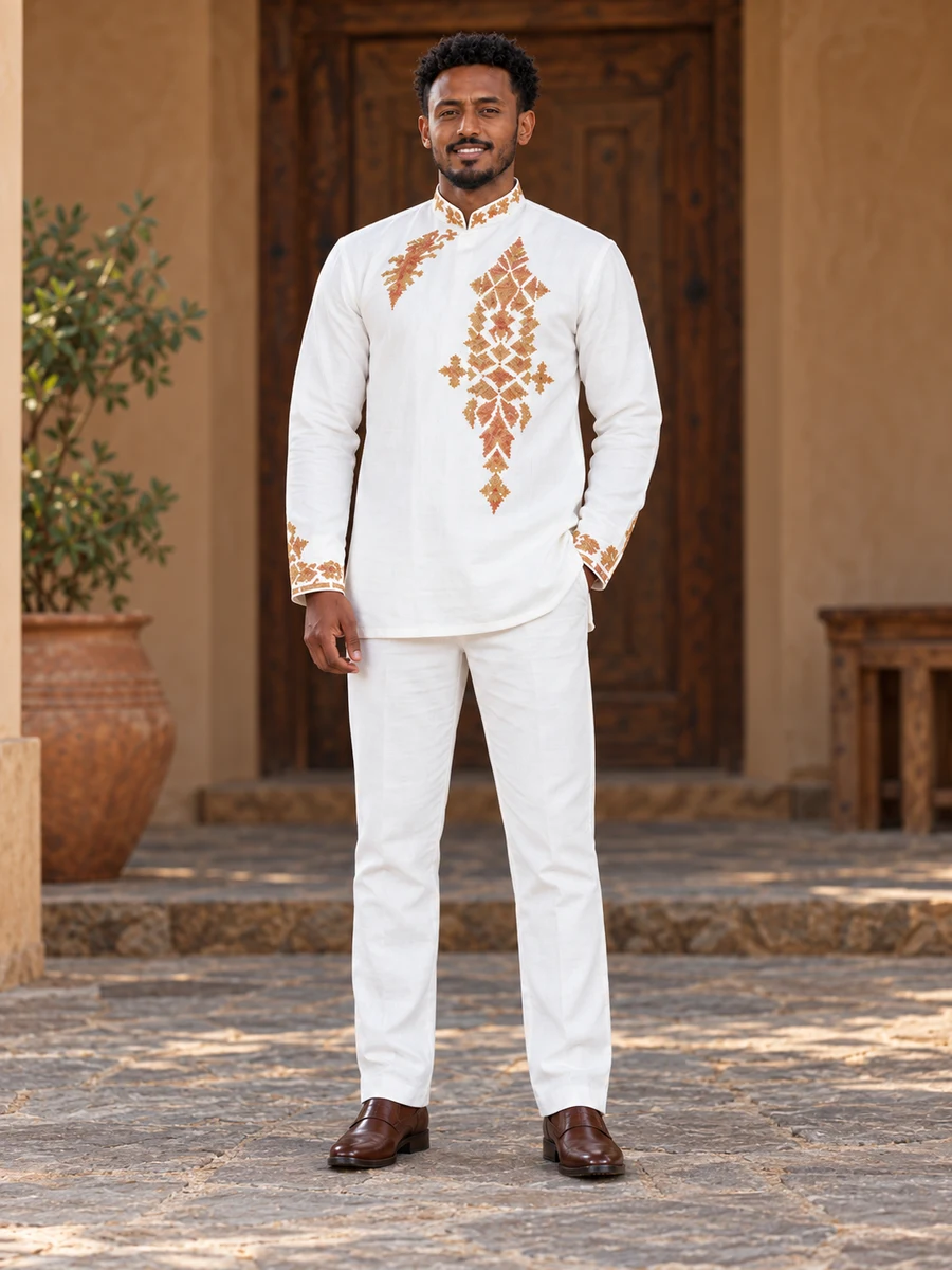 Bronze Cascade Tunic የሀበሻ ልብስ