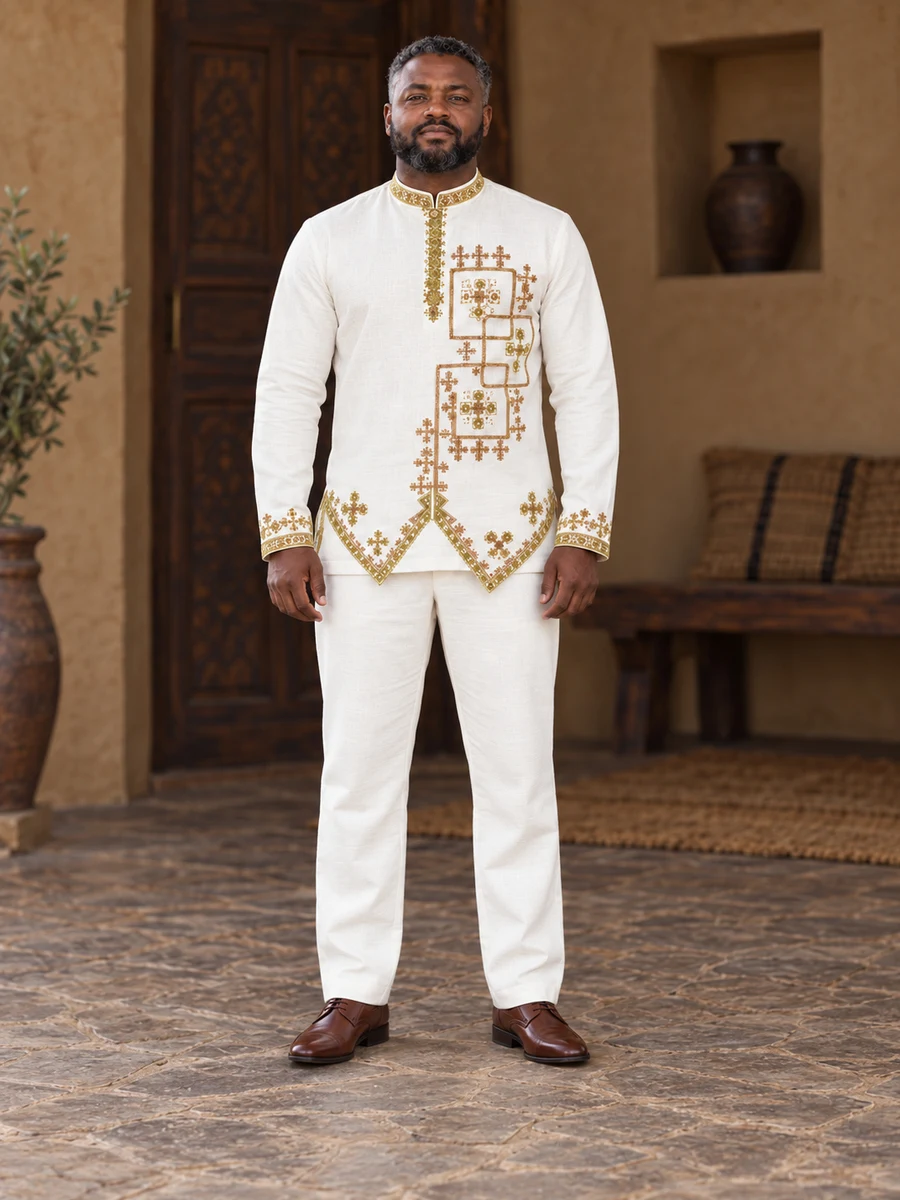 Golden Lattice Jacket የሀበሻ ልብስ