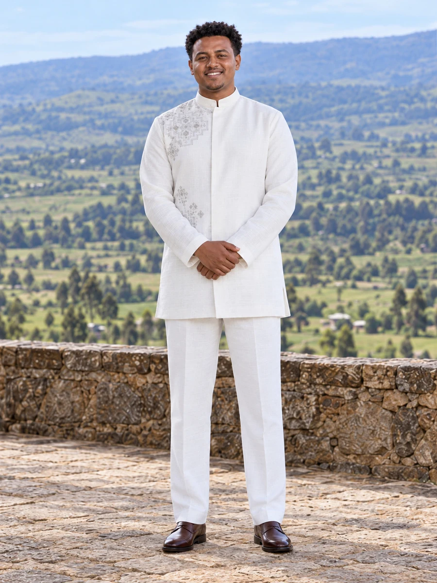 Silver Vine Formal Tunic men’s Ethiopian traditional dress