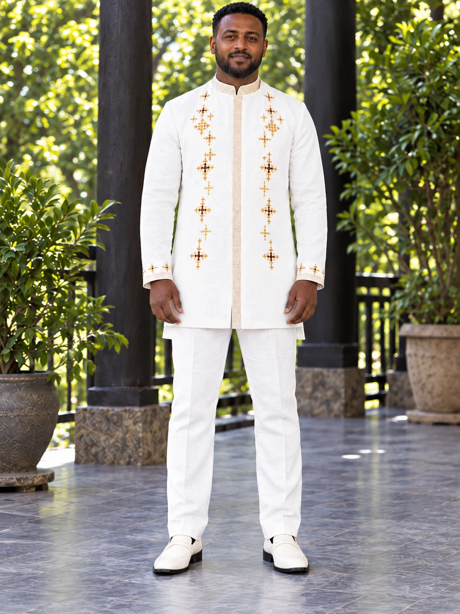 Golden Cross Long Tunic men’s Ethiopian traditional dress