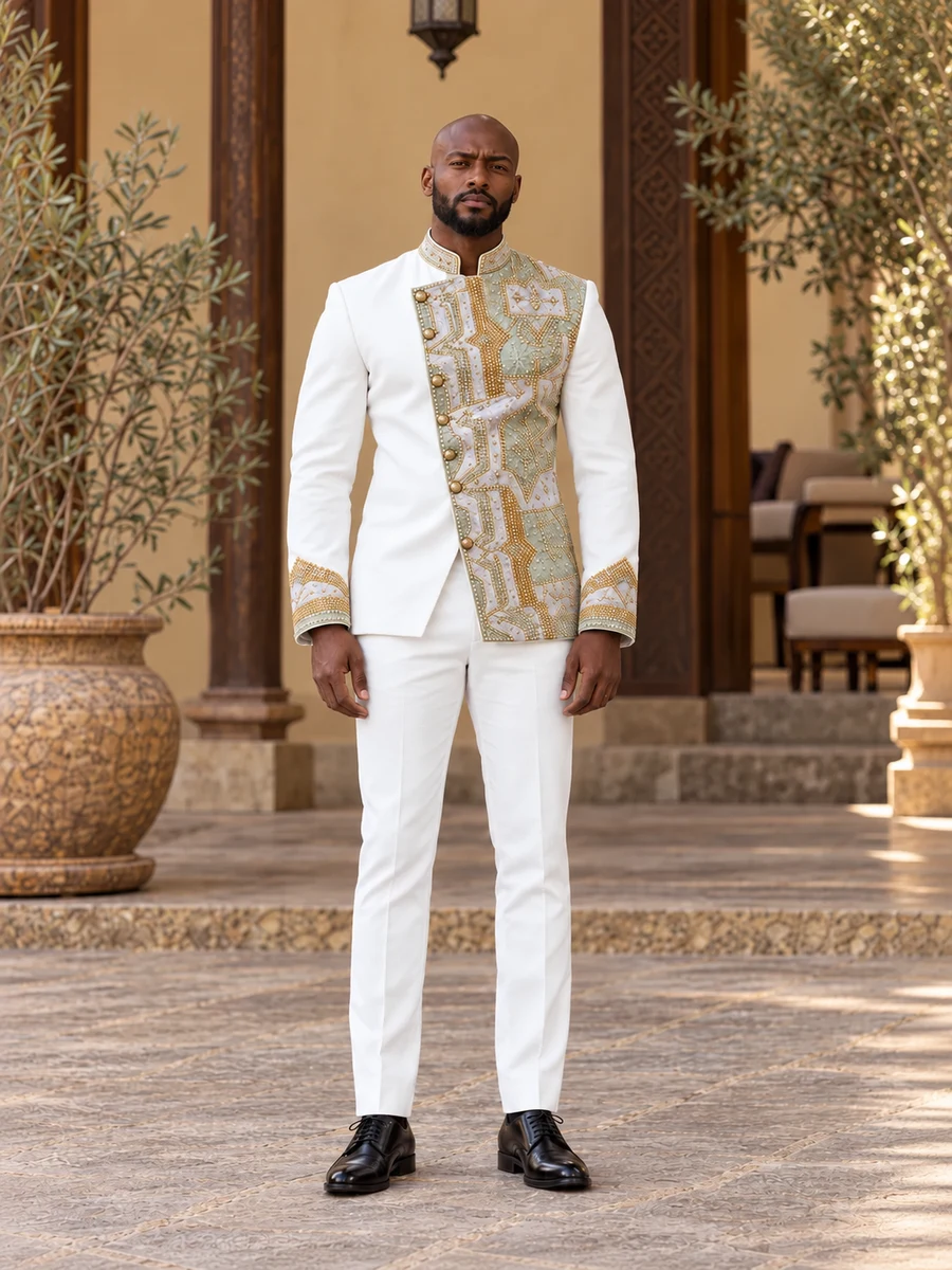 Sage Gold Imperial Jacket የሀበሻ ልብስ