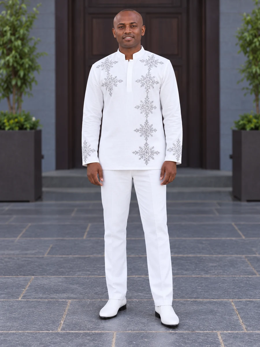 Silver Star Formal Tunic men’s Ethiopian traditional dress