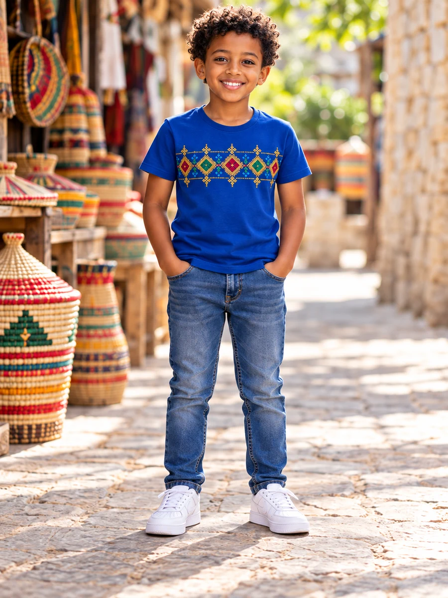Boys Royal Blue Tilet Tee የሀበሻ ልብስ