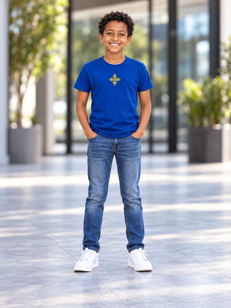 Black Gold Cross Tee የሀበሻ ልብስ