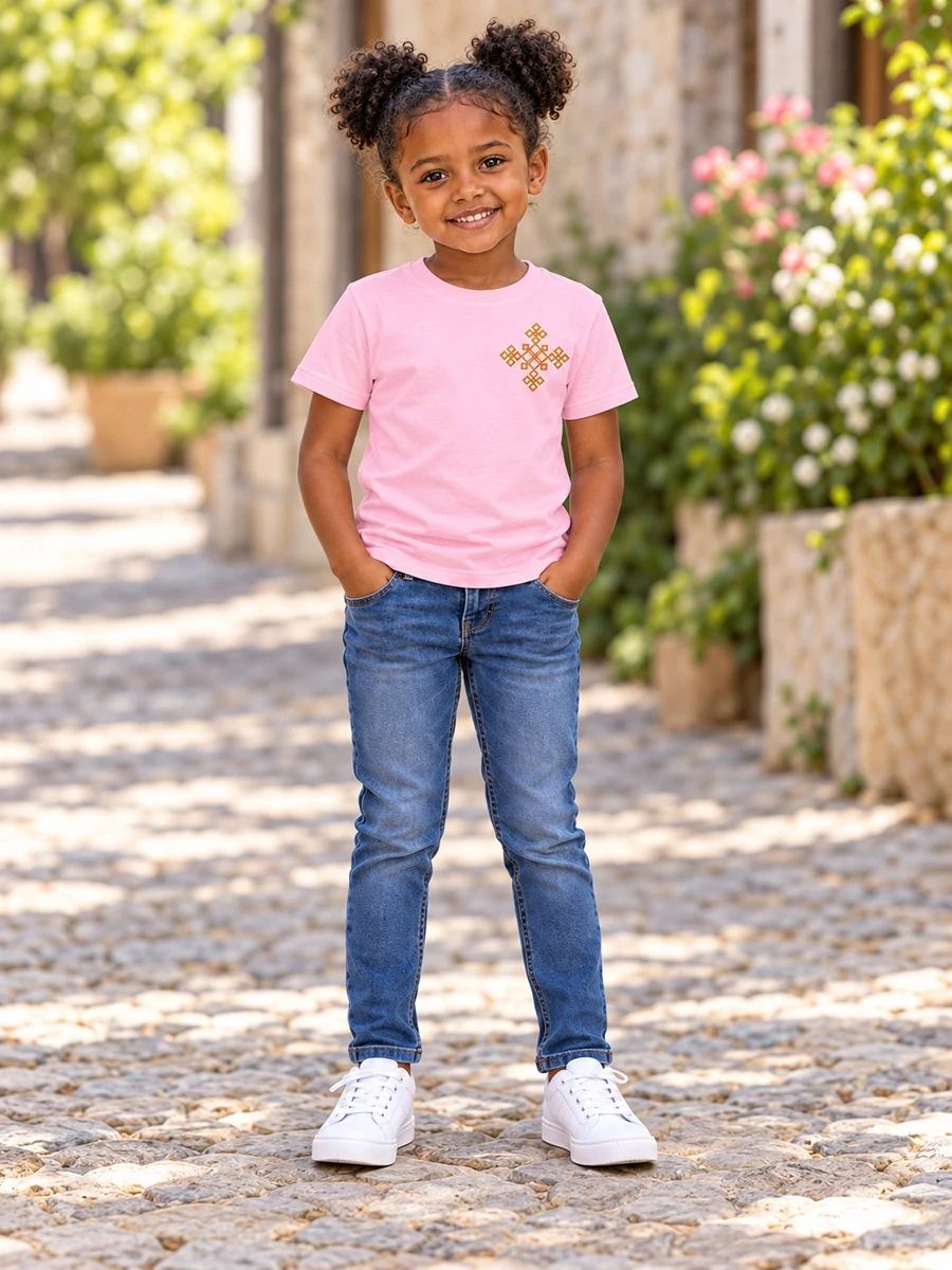 Pink Gold Chest Motif Tee የሀበሻ ልብስ