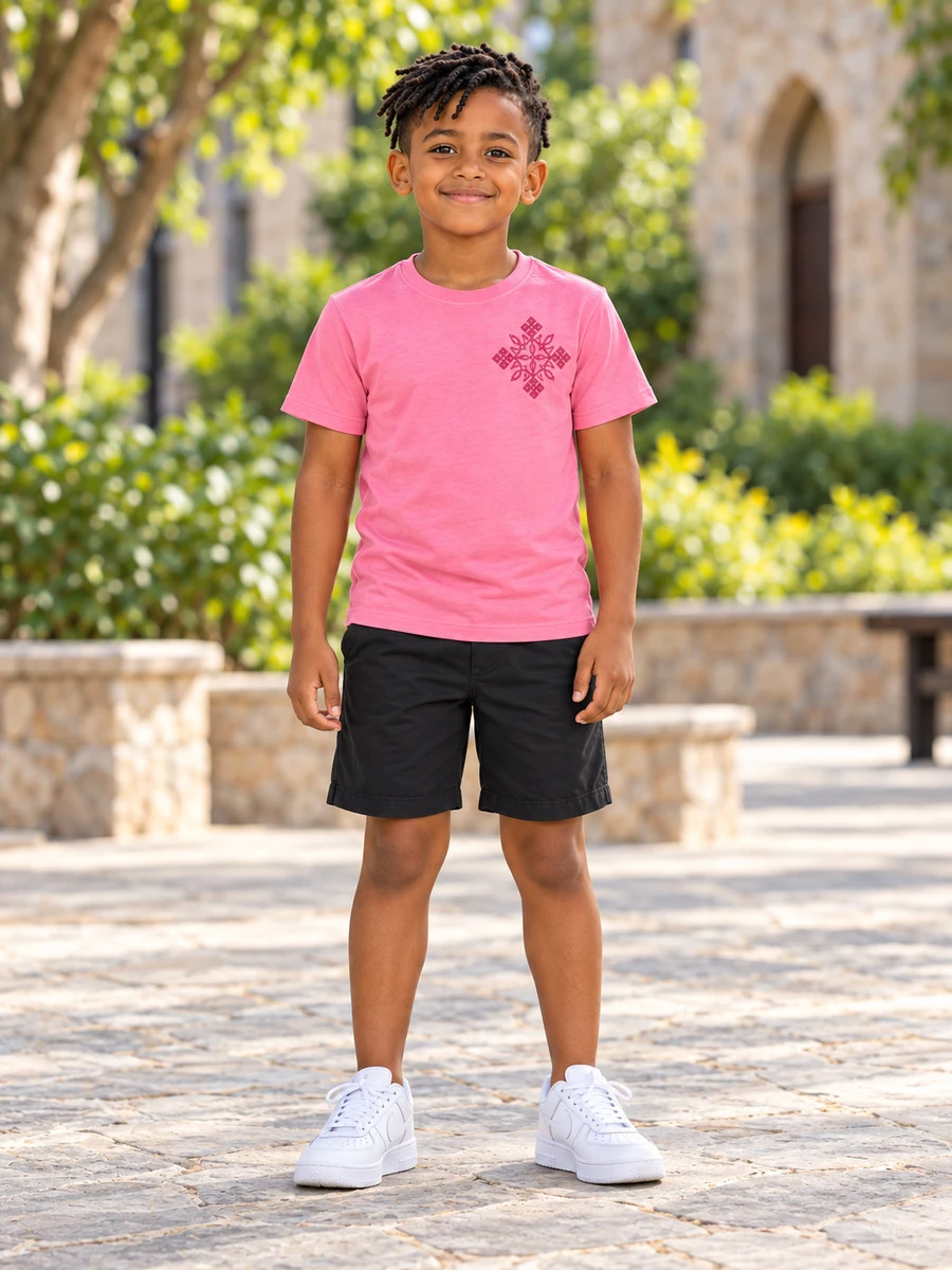 Pink Tonal Cross Tee የሀበሻ ልብስ