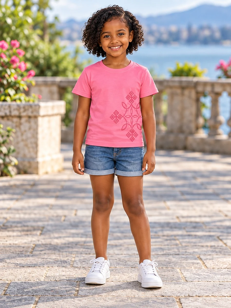 Pink Side Cross Tee kids’ Ethiopian traditional dress