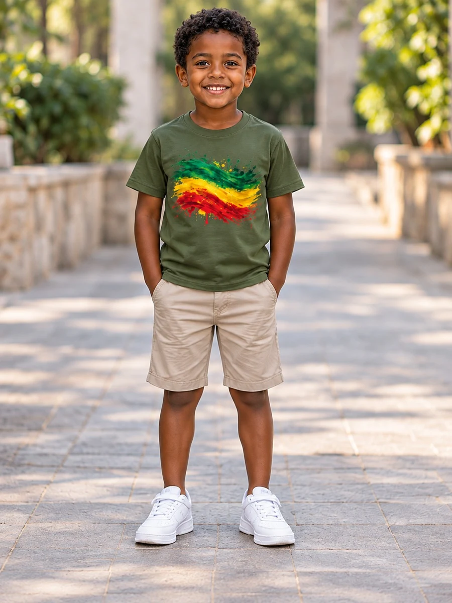 Military Green Brushstroke Tee የሀበሻ ልብስ