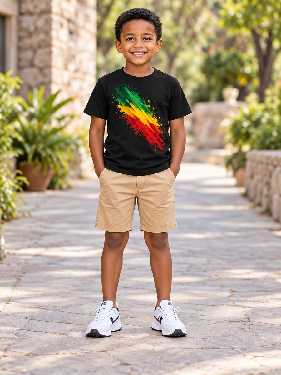Black Diagonal Brushstroke Tee የሀበሻ ልብስ