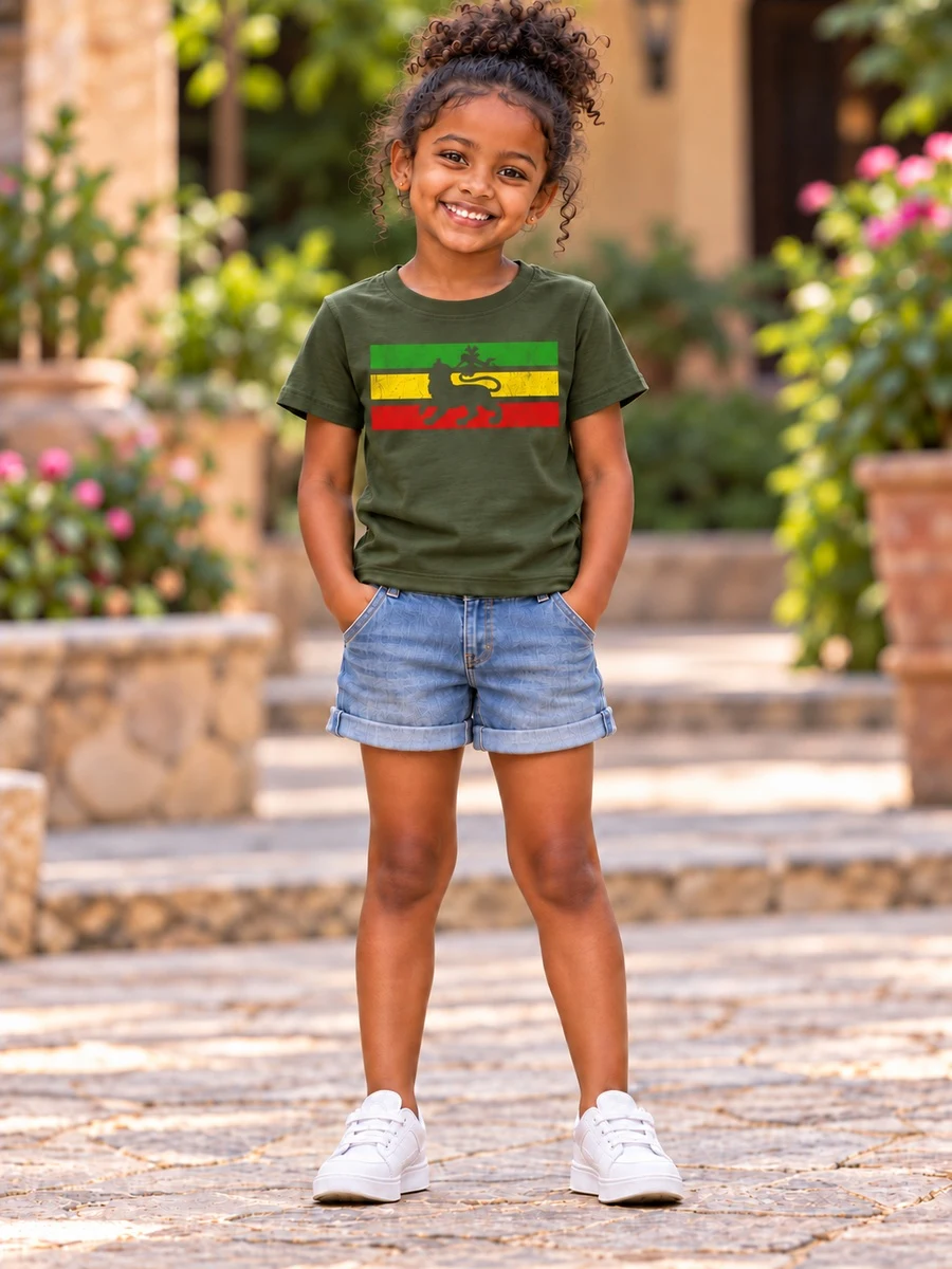 Military Green Lion Of Judah Tee kids’ Ethiopian traditional dress