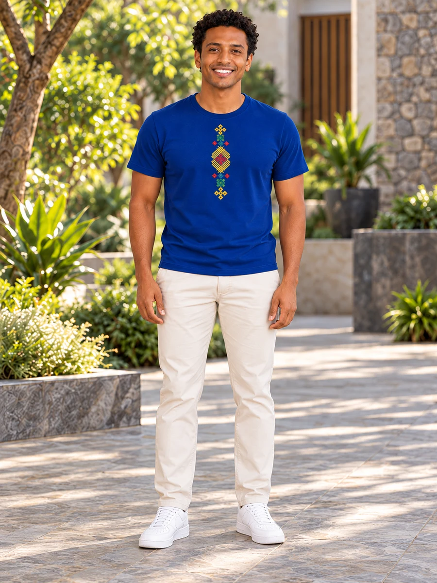 Men's Royal Blue Tilet Tee የሀበሻ ልብስ