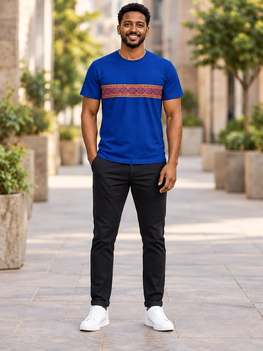 Blue Gold Heritage Tee የሀበሻ ልብስ