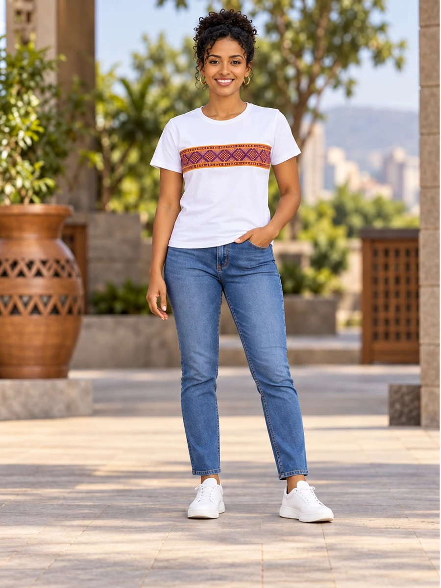 White Gold Heritage Tee የሀበሻ ልብስ