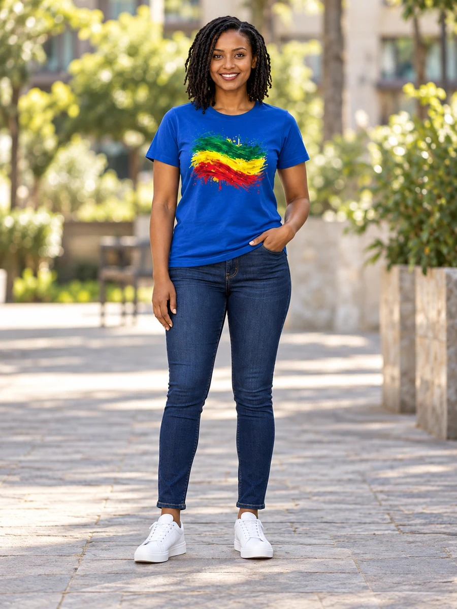 Blue Brushstroke Tee የሀበሻ ልብስ
