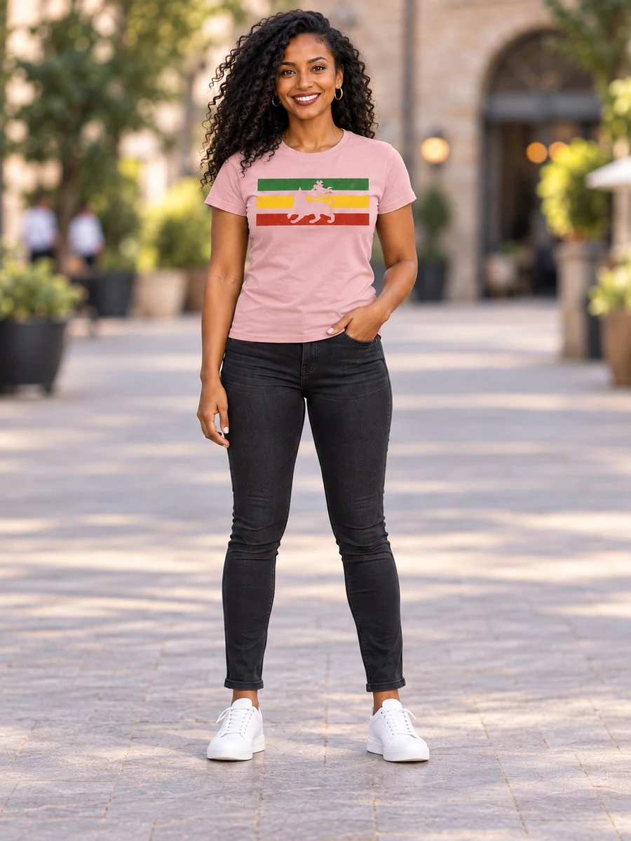Dusty Pink Lion Of Judah Tee የሀበሻ ልብስ
